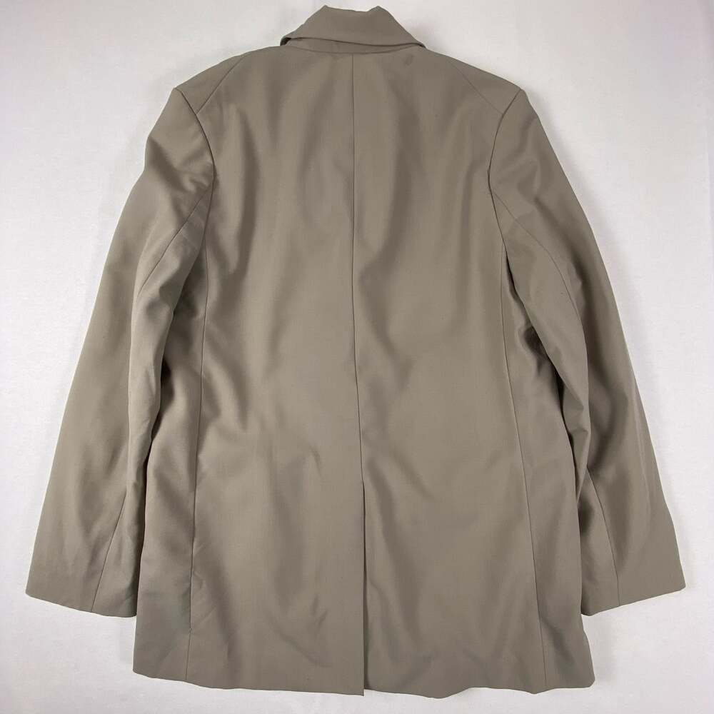 Zara Wool Blend Blazer Women S Beige Oversized Jacket Work Office Classic Layer - Picture 6 of 15